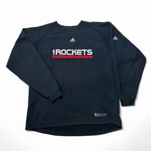 Houston Rockets Y2k Vintage NBA Basketball Black Embroidered Sweatshirt Large